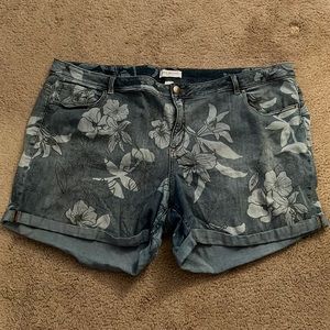 Lane Bryant Floral Jean Shorts